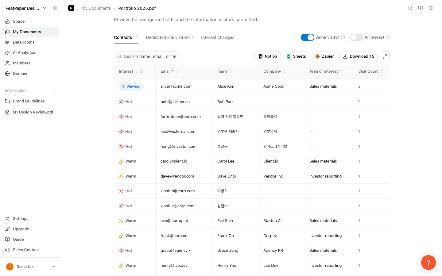 FeatPaper viewer list screen
