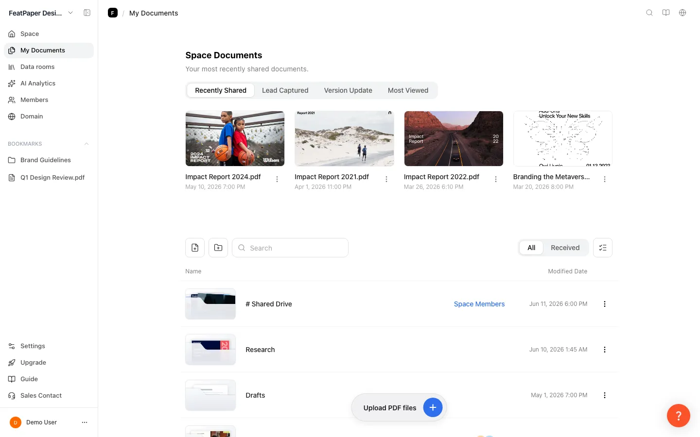My Documents list