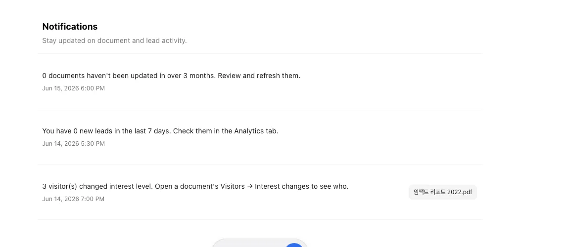 FeatPaper home notifications screen