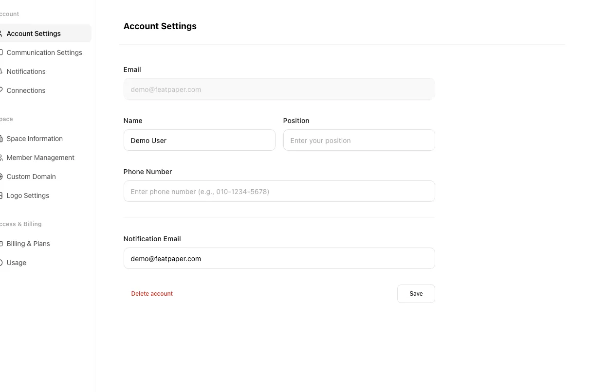 Account information