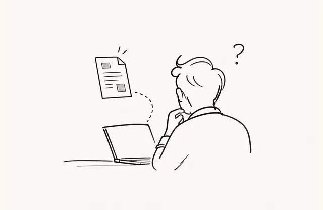 文書を送ったあと、次の質問を考える営業担当者の後ろ姿